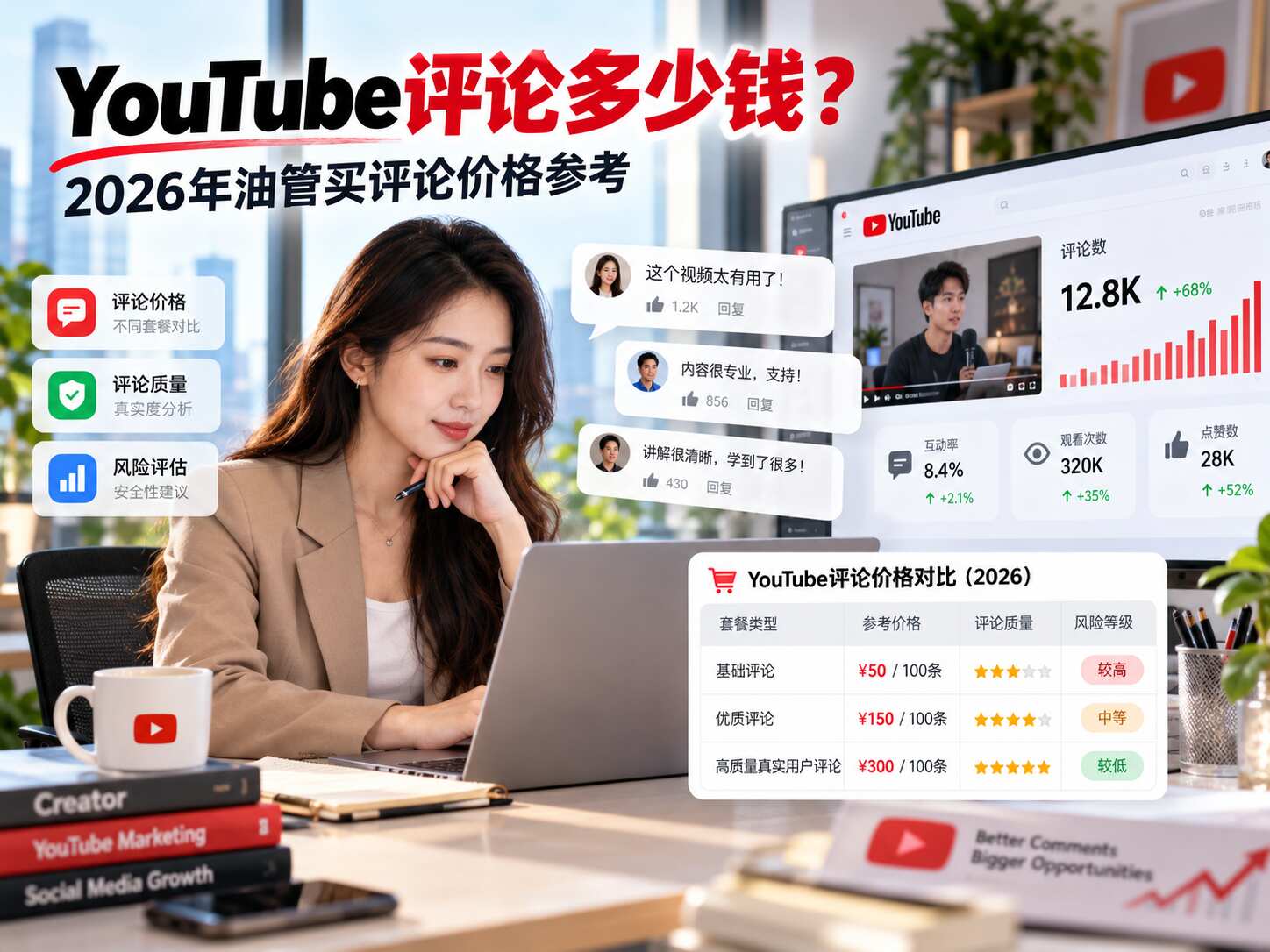 YouTube评论多少钱？2026年油管买评论价格参考
