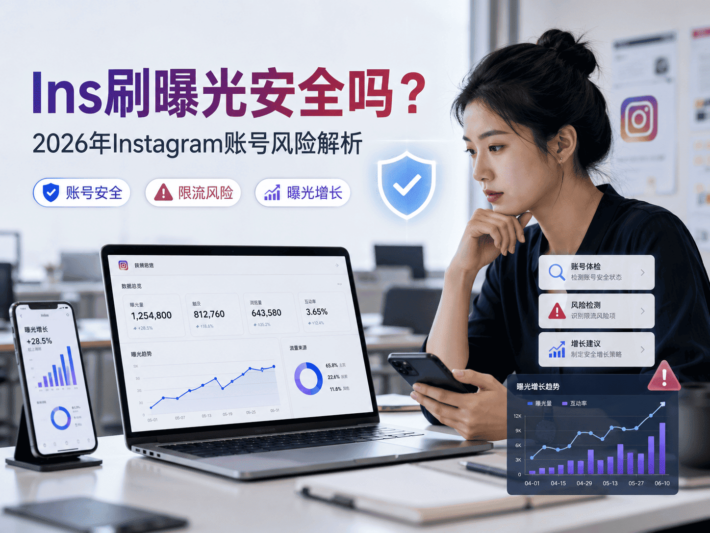 Ins刷曝光安全吗？2026年Instagram账号风险解析