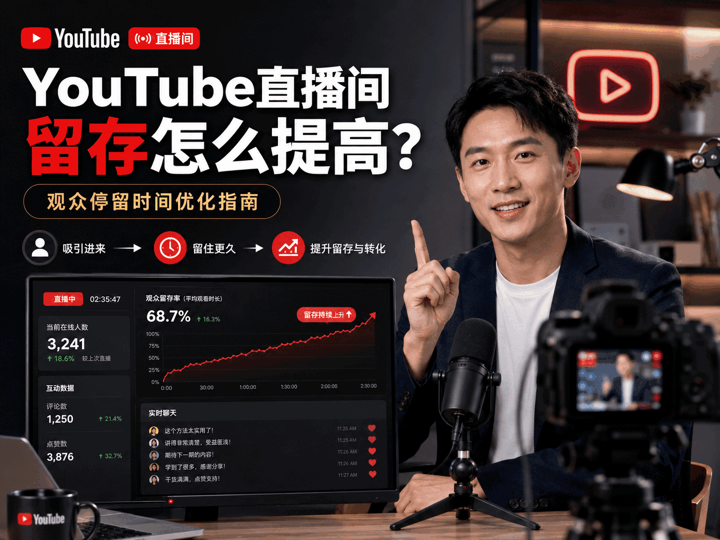 YouTube直播间留存怎么提高？观众停留时间优化指南