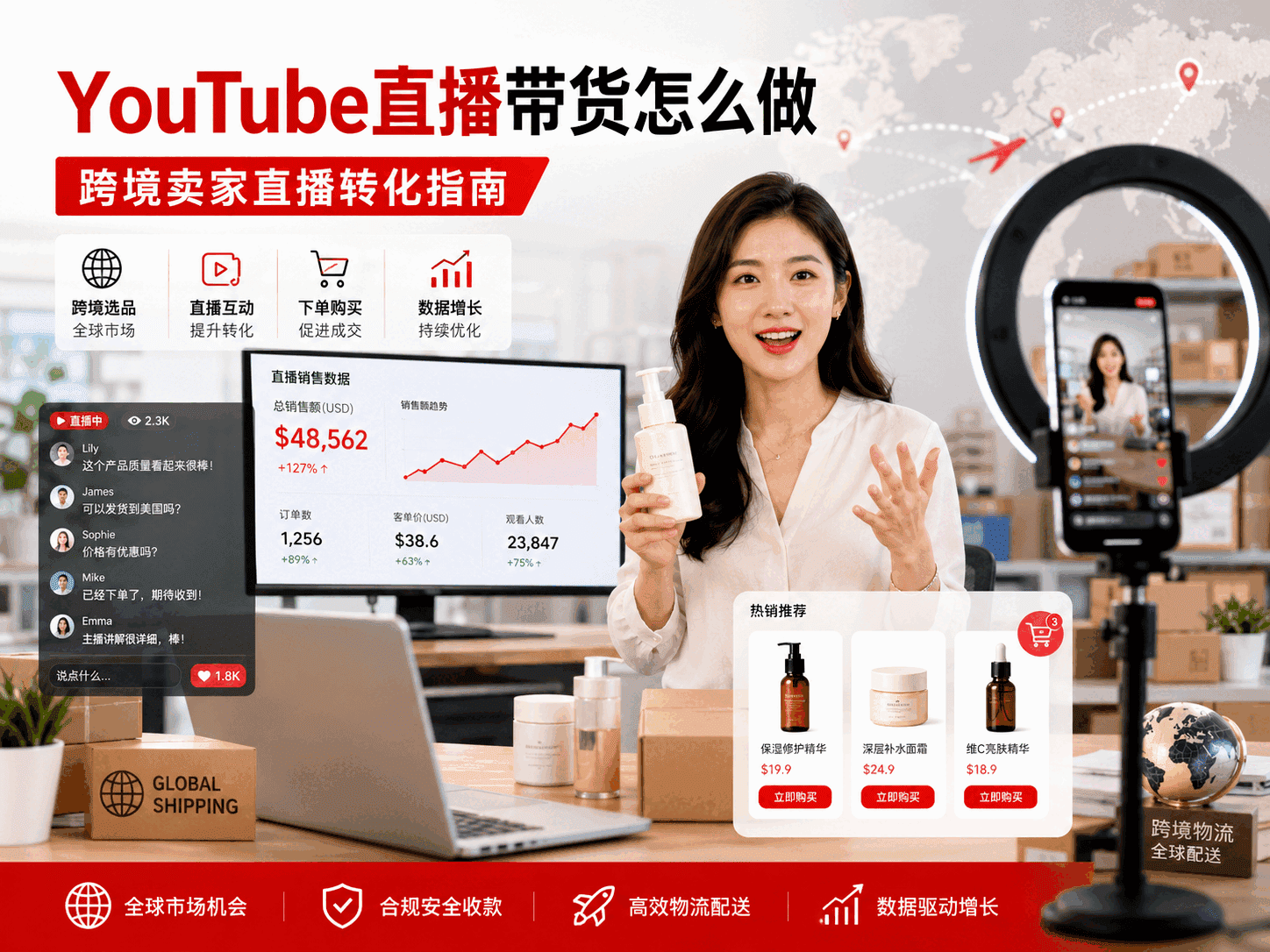 YouTube直播带货怎么做？跨境卖家直播转化指南