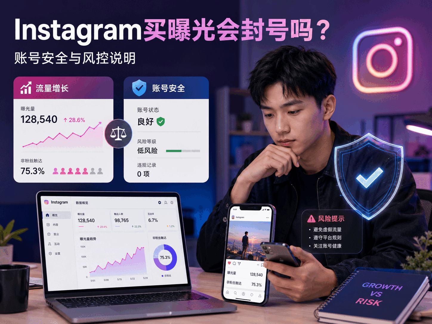 Instagram买曝光会封号吗？账号安全和风控说明