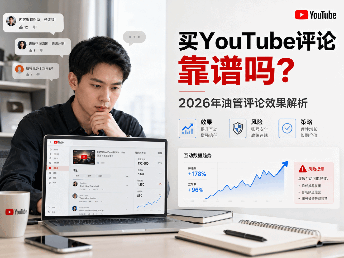 买YouTube评论靠谱吗？2026年油管评论效果解析