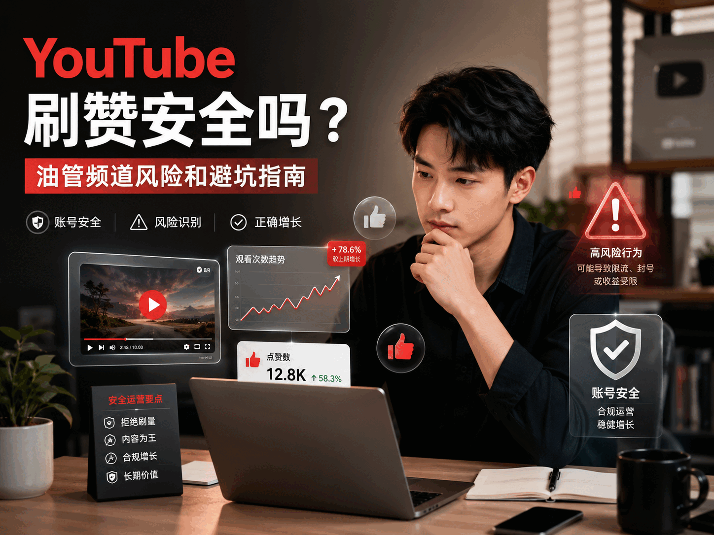 YouTube刷赞安全吗？油管频道风险和避坑指南