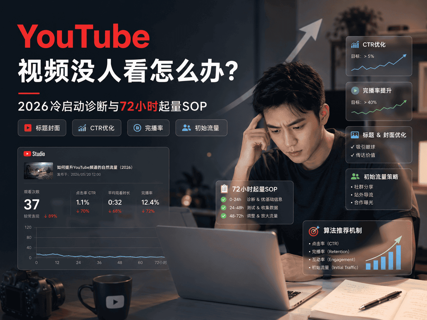 油管视频没人看怎么办？YouTube冷启动方法解析