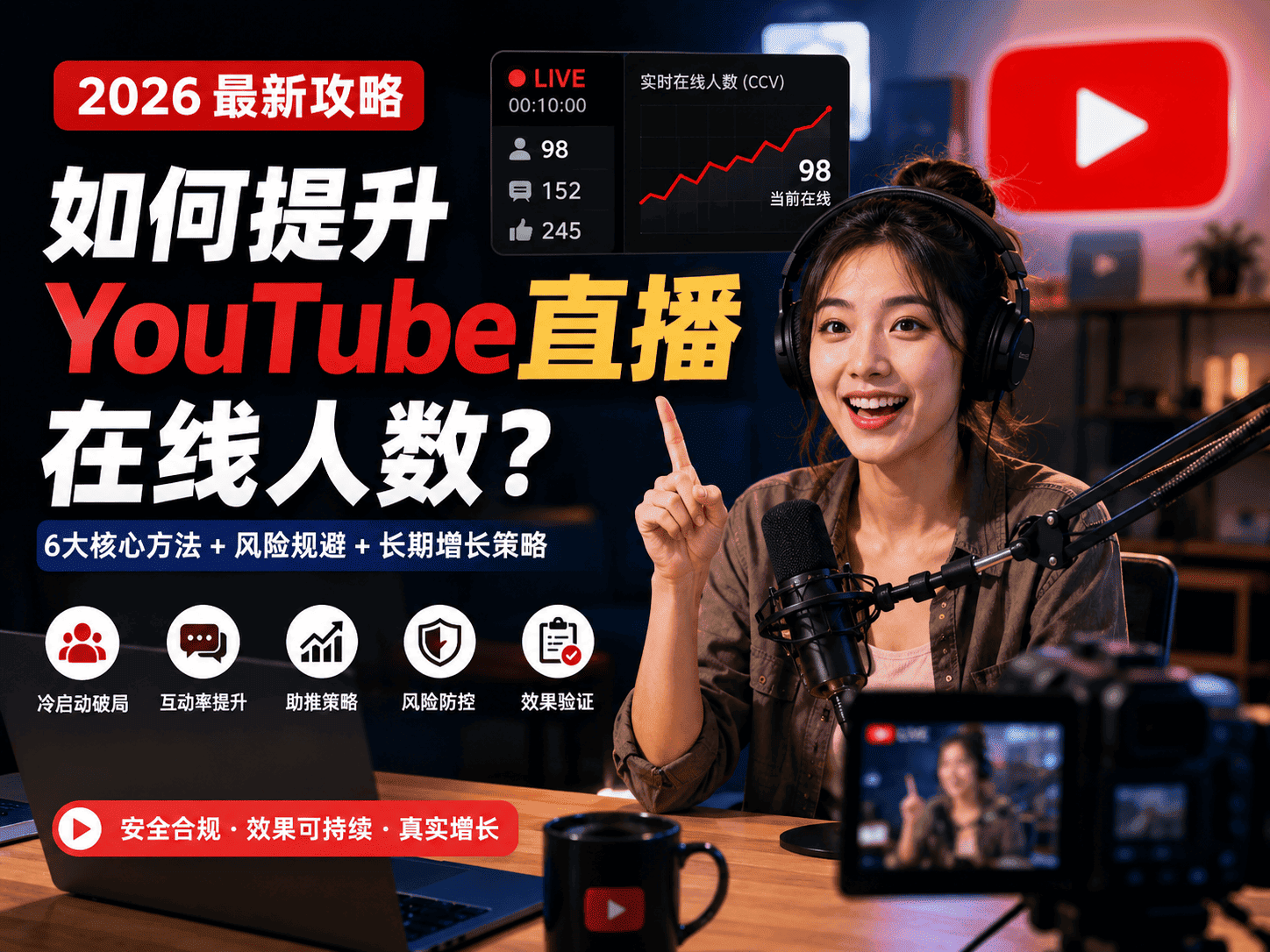 YouTube直播在线人数怎么提高？2026年人气提升指南