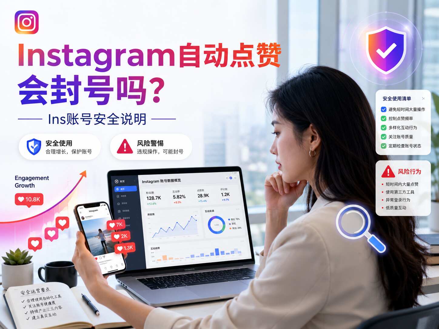 Instagram自动点赞会封号吗？Ins账号安全说明