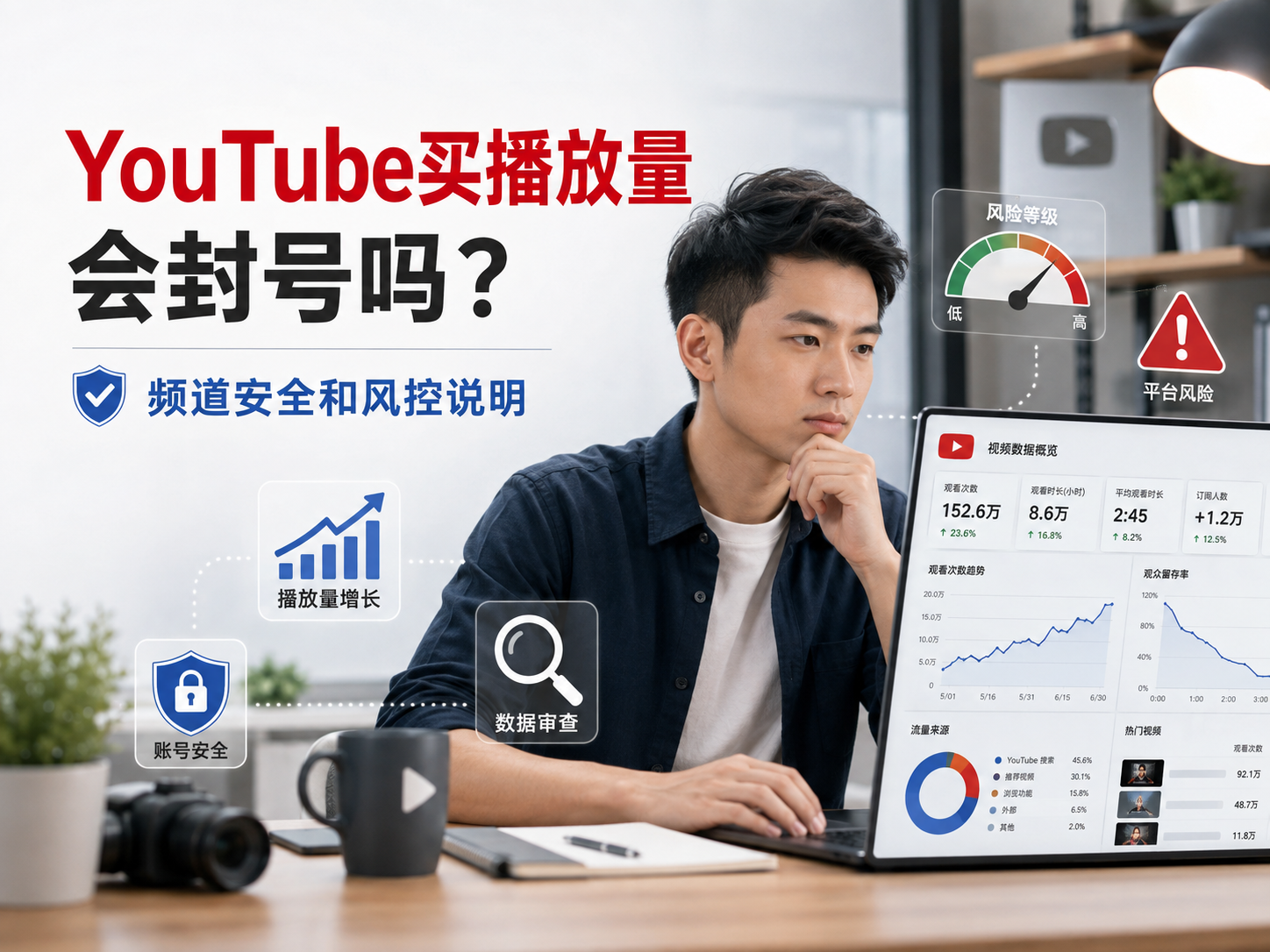 YouTube买播放量会封号吗？频道安全和风控说明