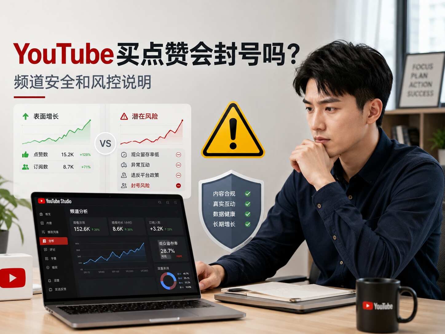 YouTube买点赞会封号吗？频道安全和风控说明