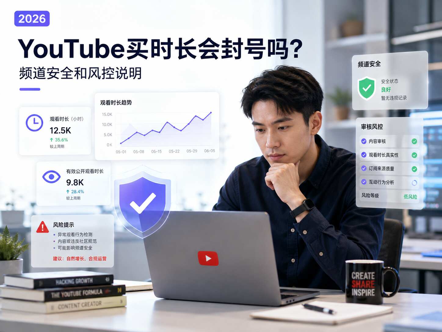 YouTube买时长会封号吗？频道安全和风控说明