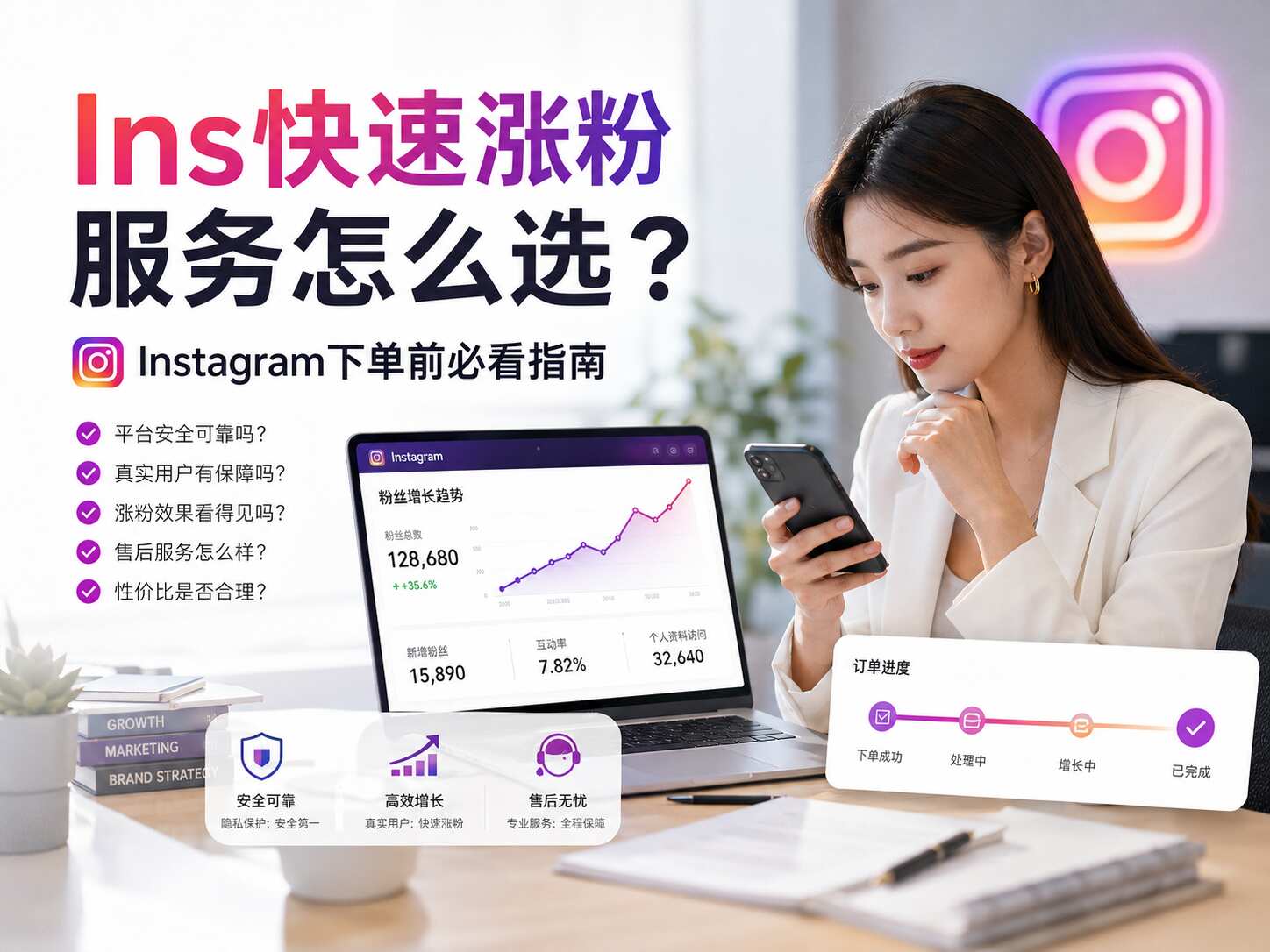 Ins快速涨粉服务怎么选？Instagram下单前必看指南