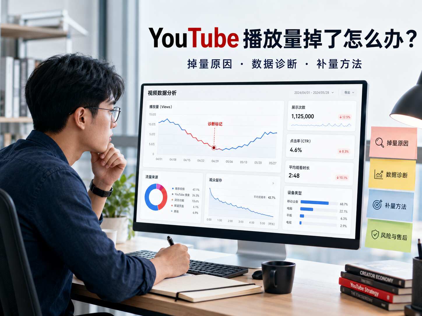 YouTube播放量掉了怎么办？油管掉量原因和补量方法