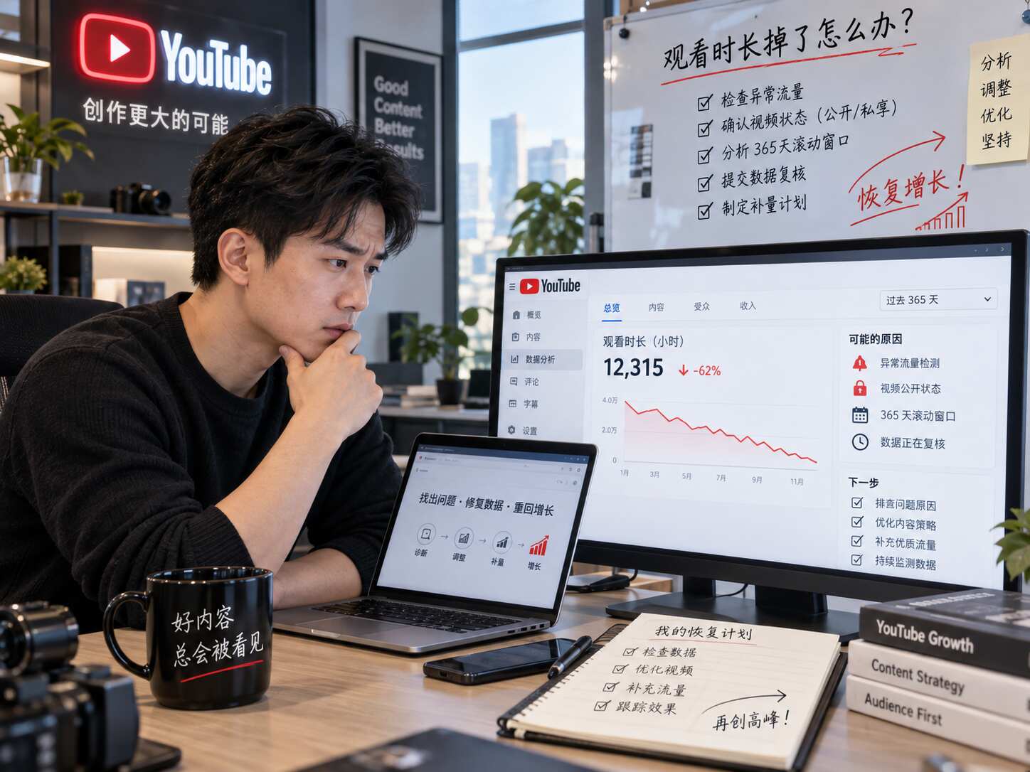 YouTube观看时长掉了怎么办？油管掉时长原因和补量方法