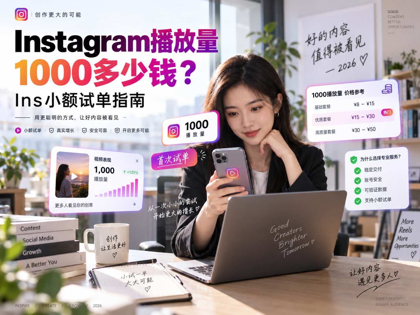 Instagram播放量1000多少钱？Ins小额试单指南
