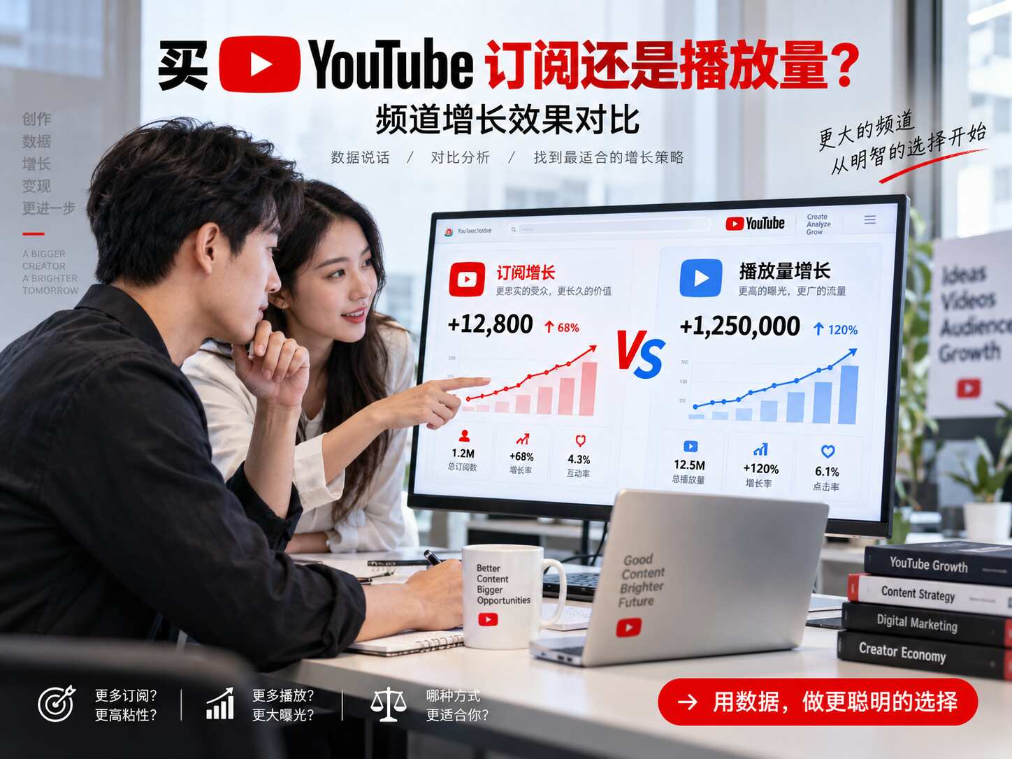 买YouTube订阅还是播放量？频道增长效果对比