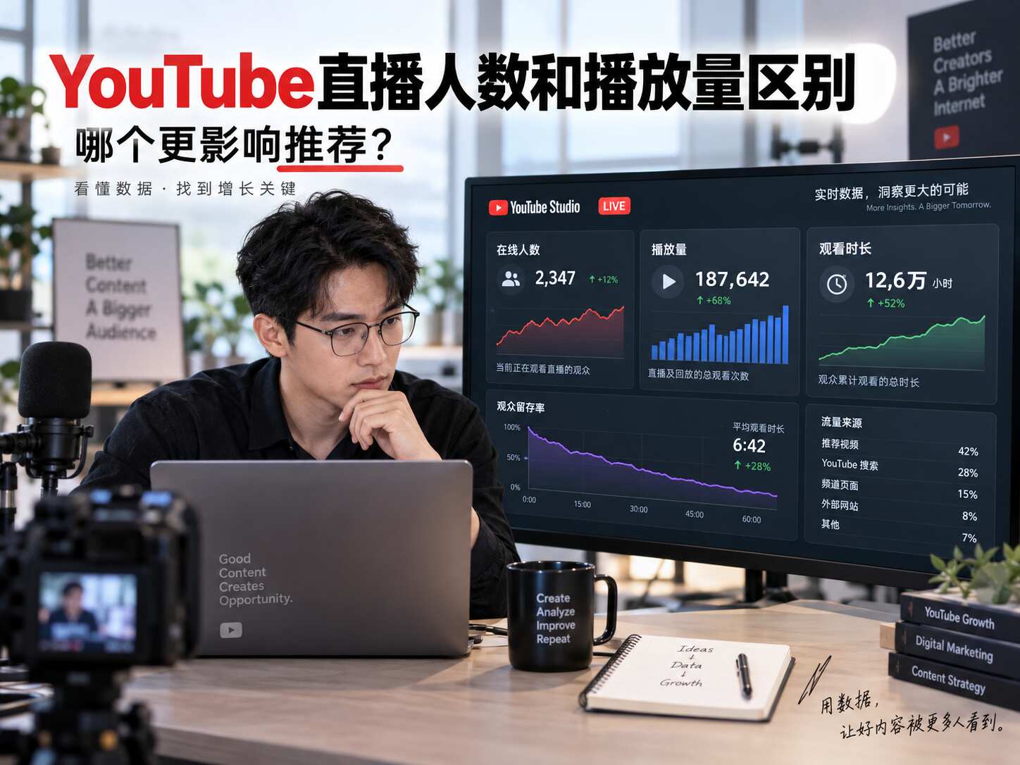 YouTube直播人数和播放量区别：哪个更影响推荐
