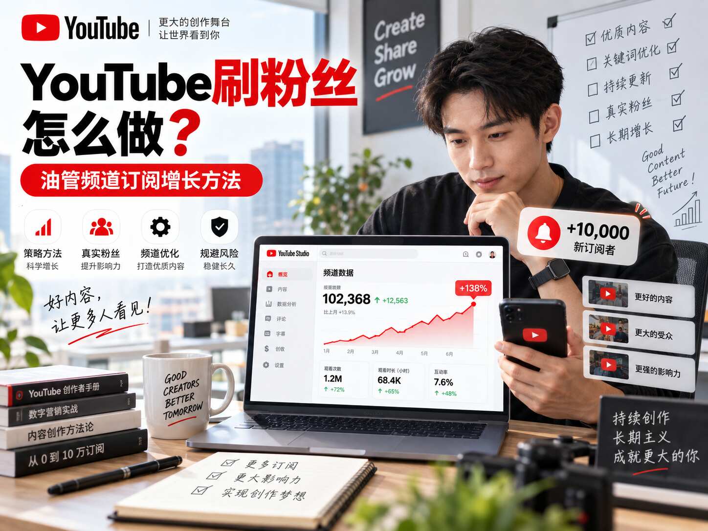 YouTube刷粉丝怎么做？油管频道订阅增长方法