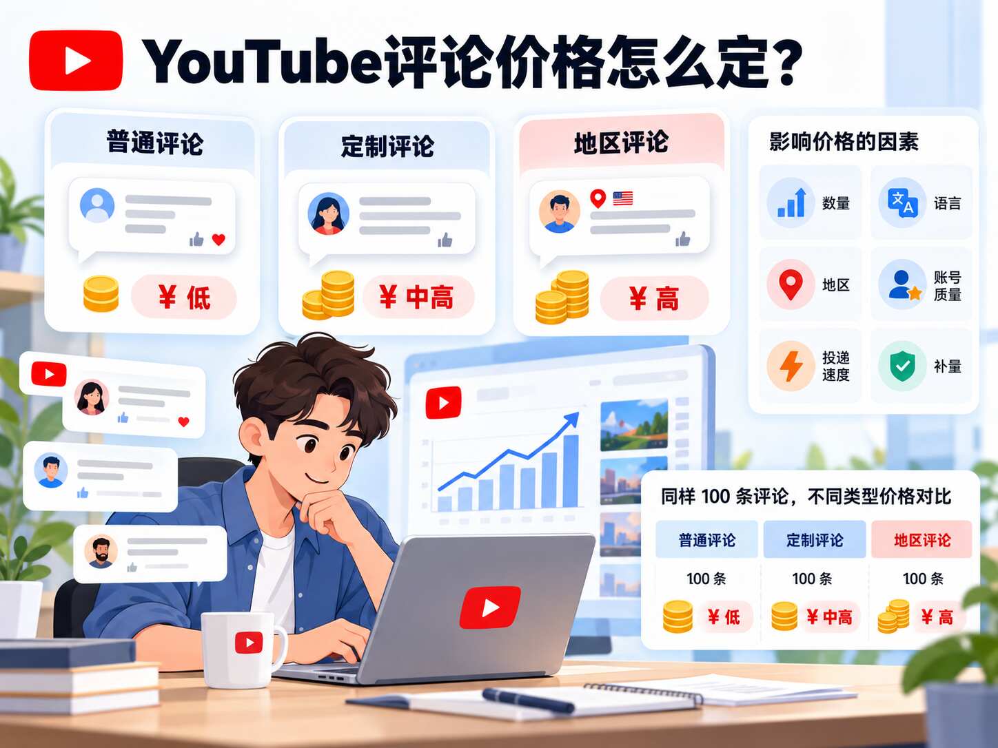 YouTube评论多少钱