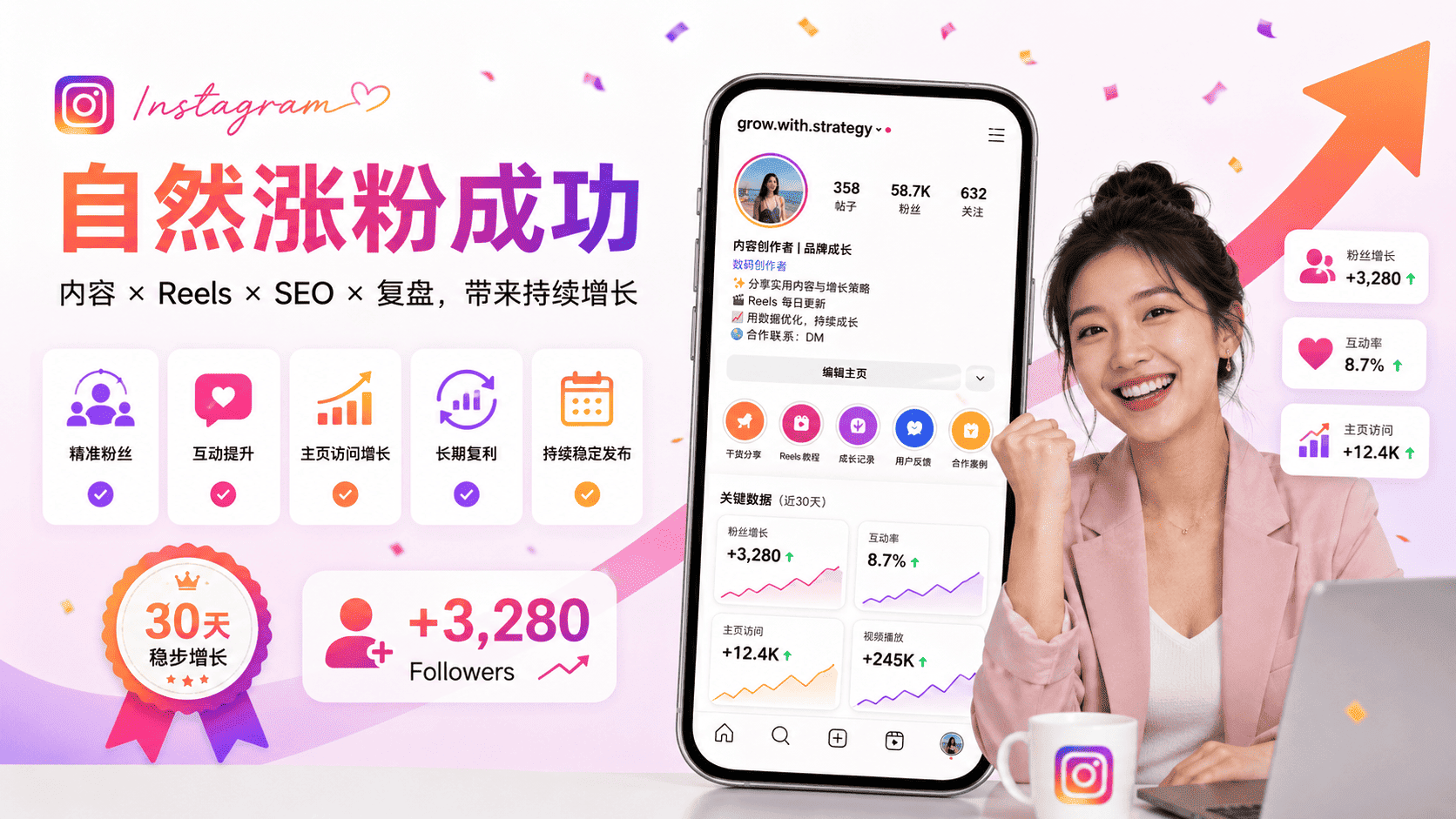 Instagram自然涨粉方法