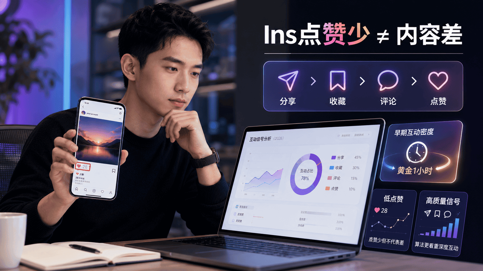 ins点赞少怎么办