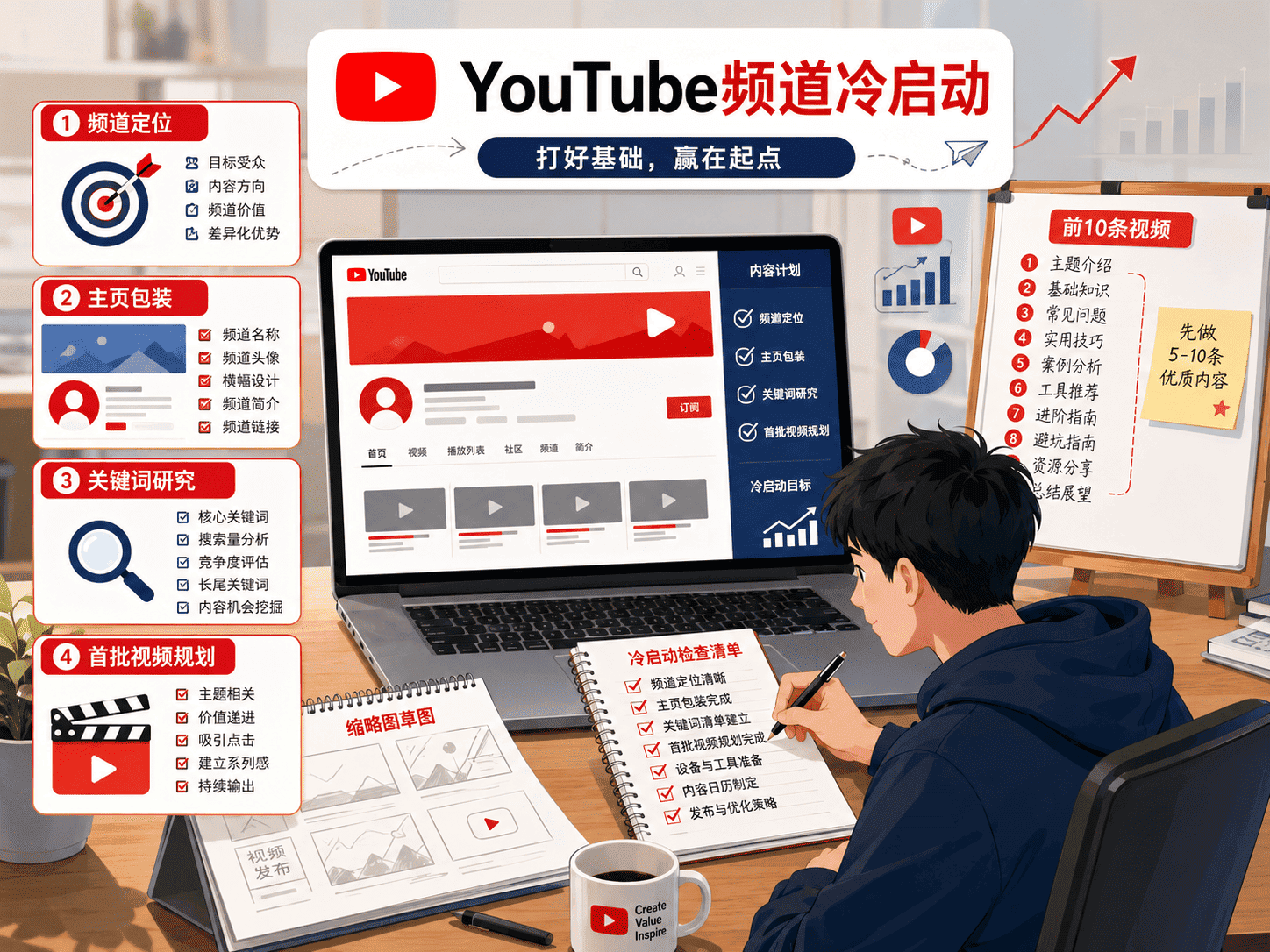 YouTube频道冷启动