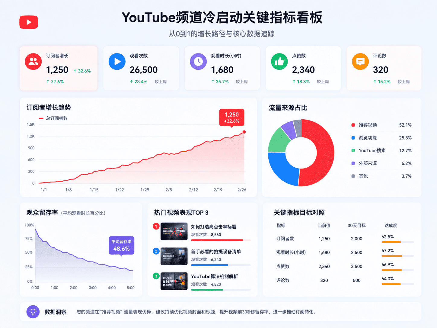 YouTube频道冷启动