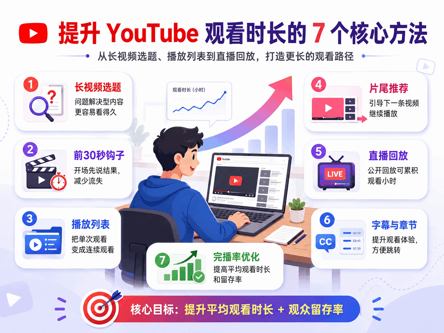 YouTube观看时长怎么增加