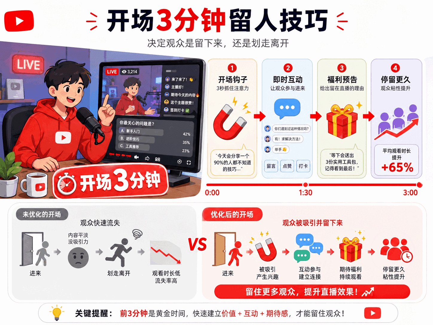 YouTube直播间留存怎么提高
