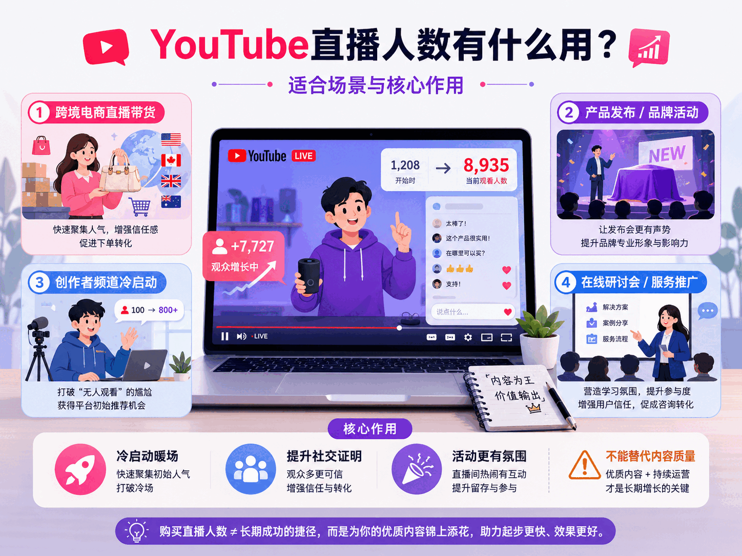 买YouTube直播人数靠谱吗