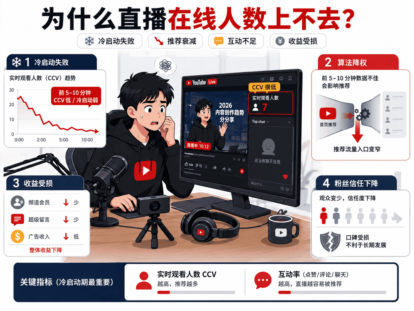 YouTube直播在线人数怎么提高