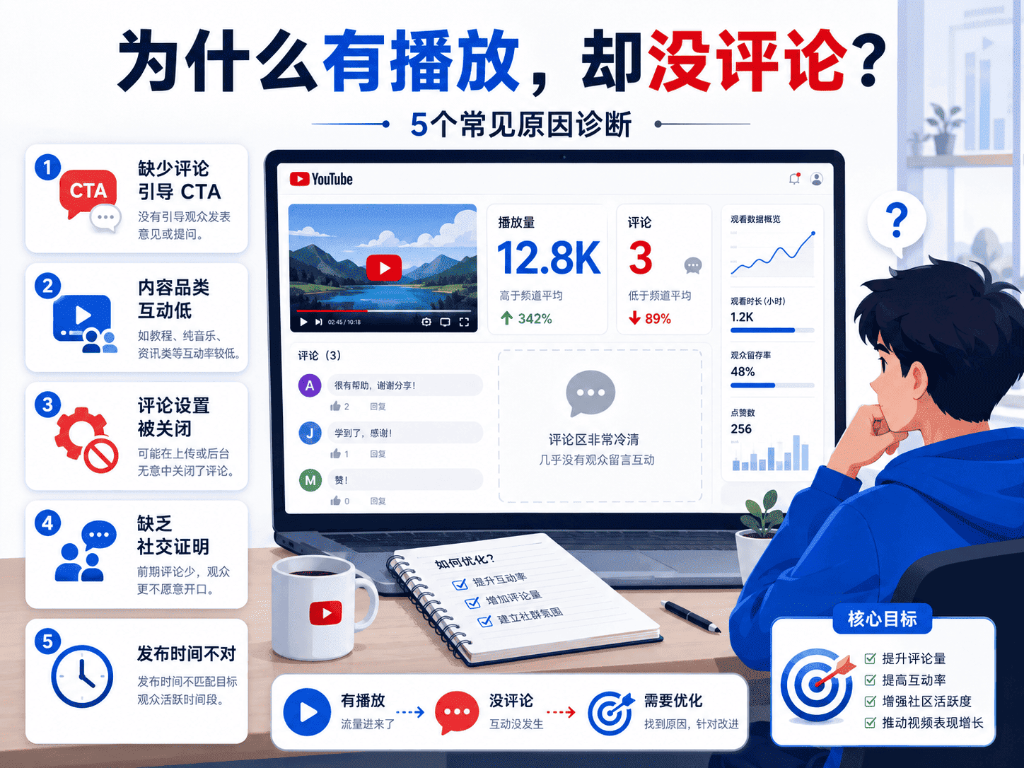 YouTube评论少怎么办