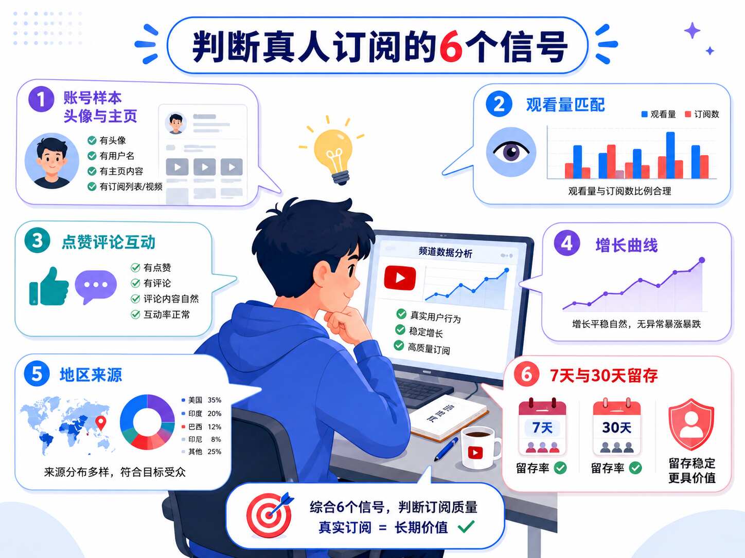 YouTube真人订阅怎么判断