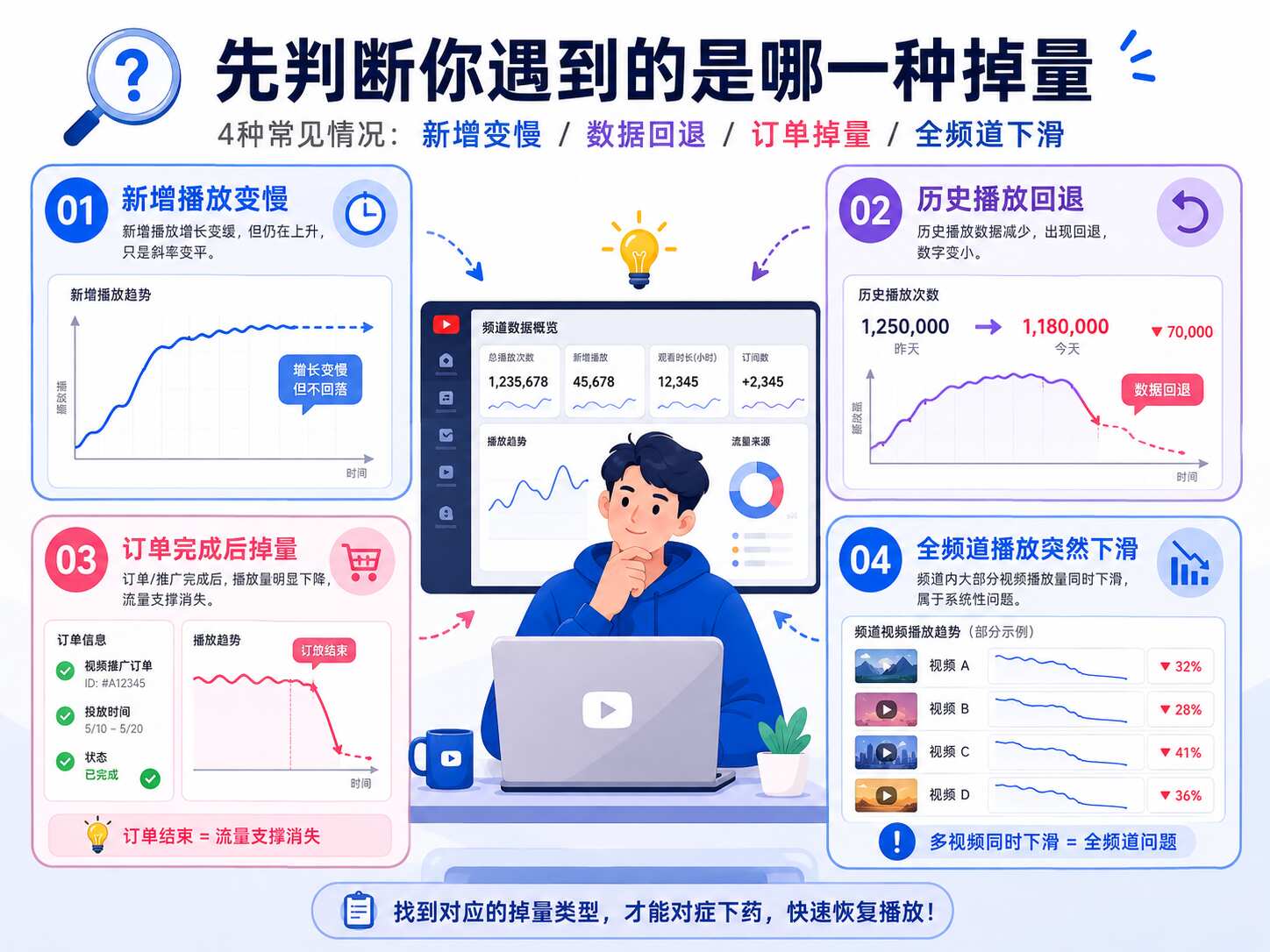 YouTube播放量掉了怎么办
