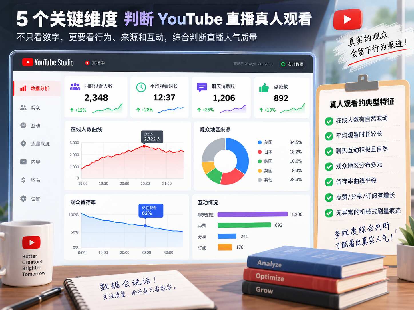 YouTube直播真人观看怎么判断