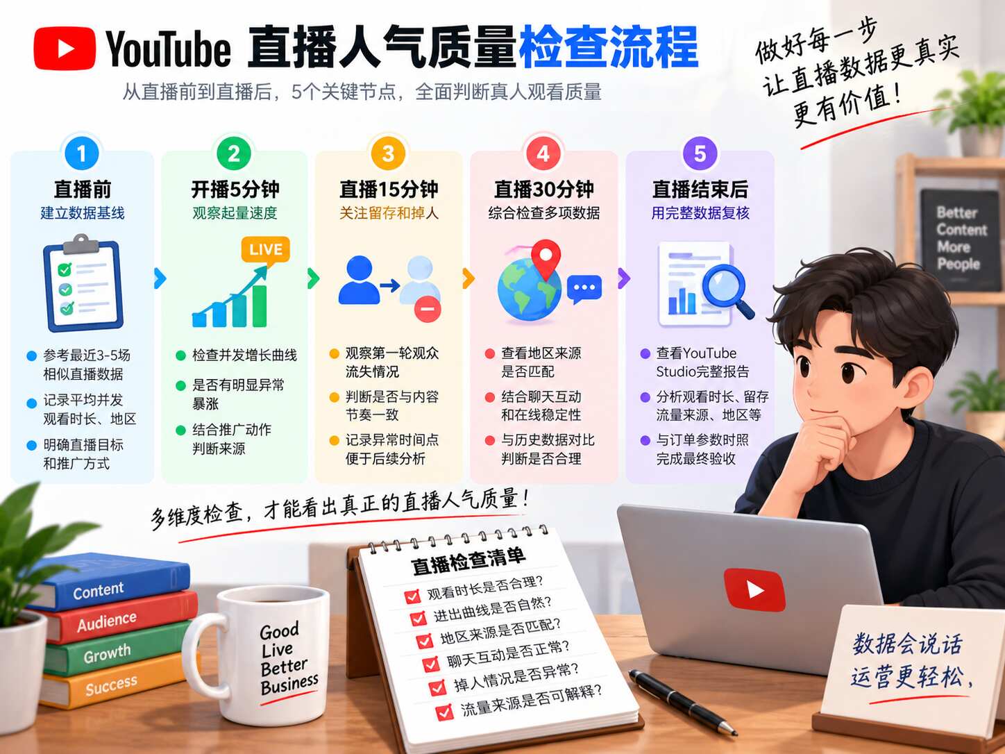 YouTube直播真人观看怎么判断