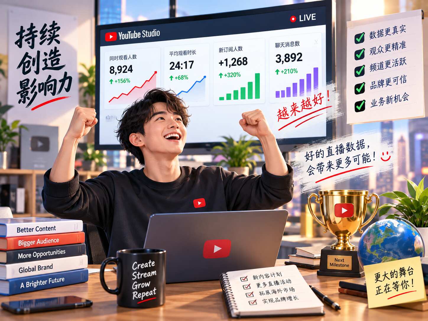 YouTube直播真人观看怎么判断