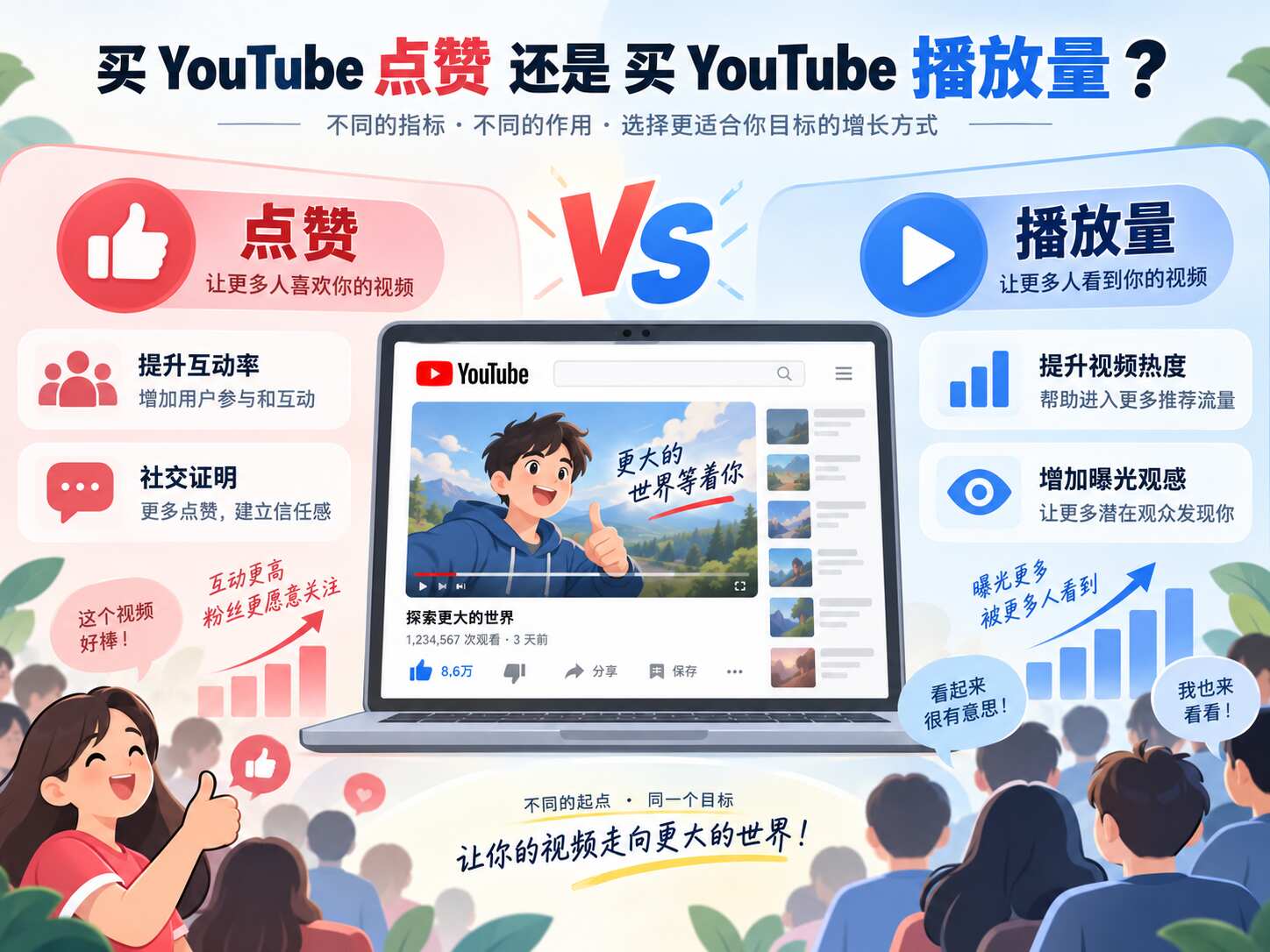买YouTube点赞还是播放量