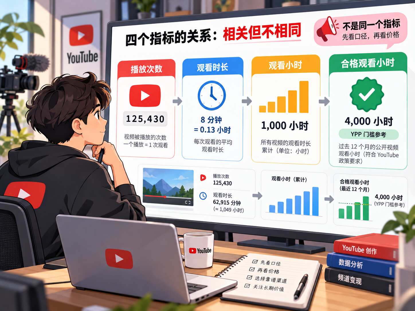 YouTube观看时长多少钱