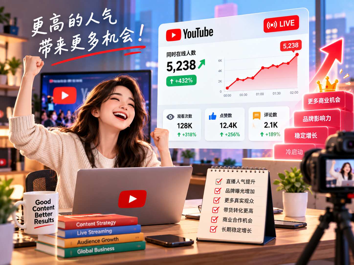 YouTube直播人数多少钱
